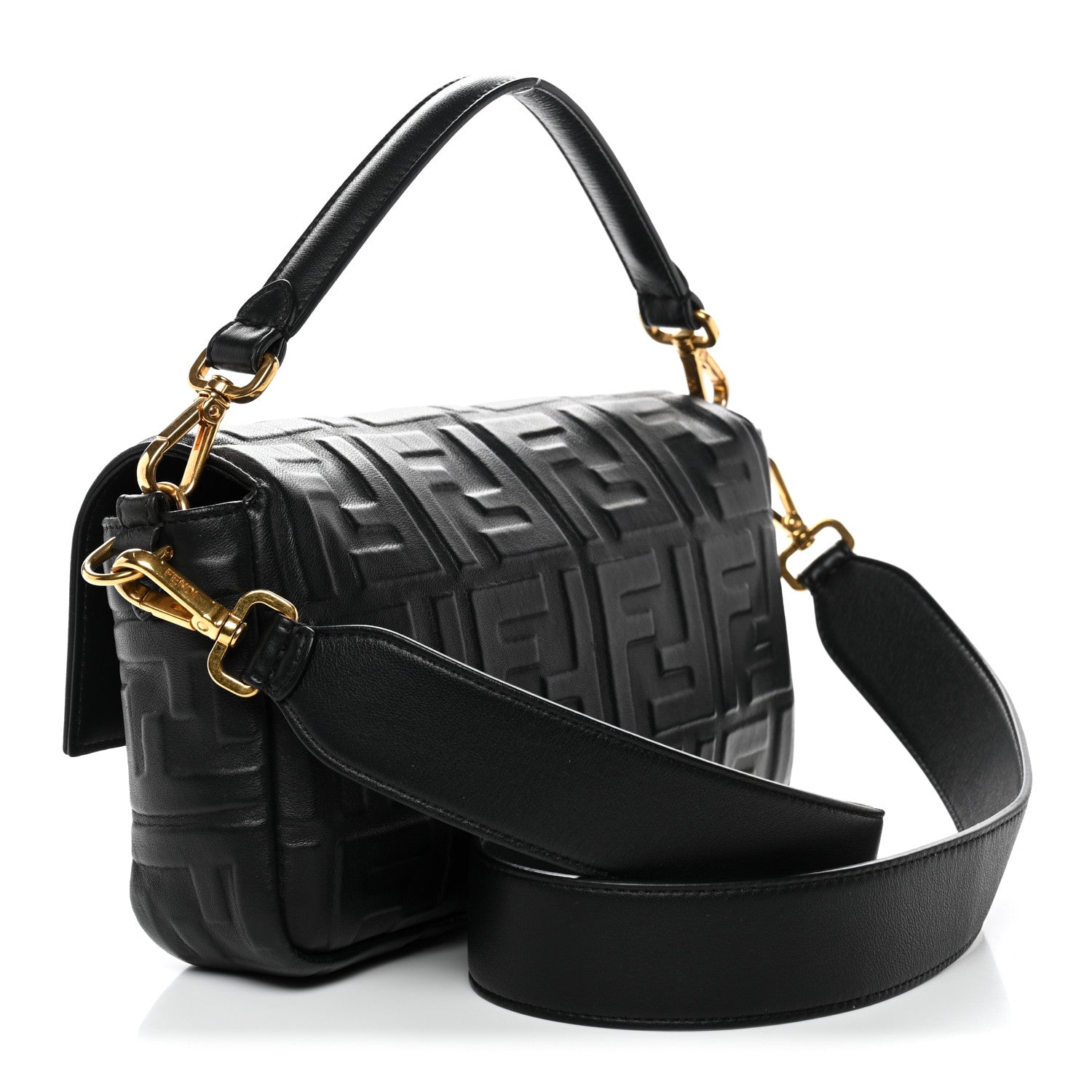 Nappa FF 1974 Embossed Baguette Black