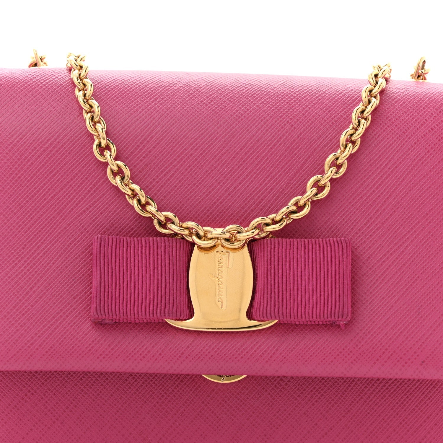 Hammered Calfskin Mini Vara Bow Crossbody Bag Agata Rosa