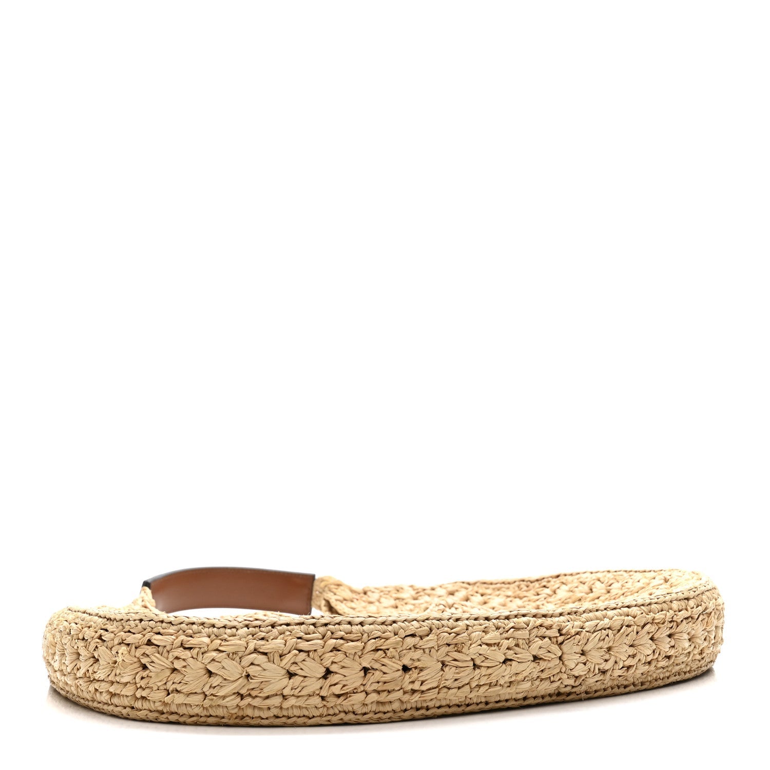 Raffia Calfskin Triomphe Panier Hobo Bag Natural Tan