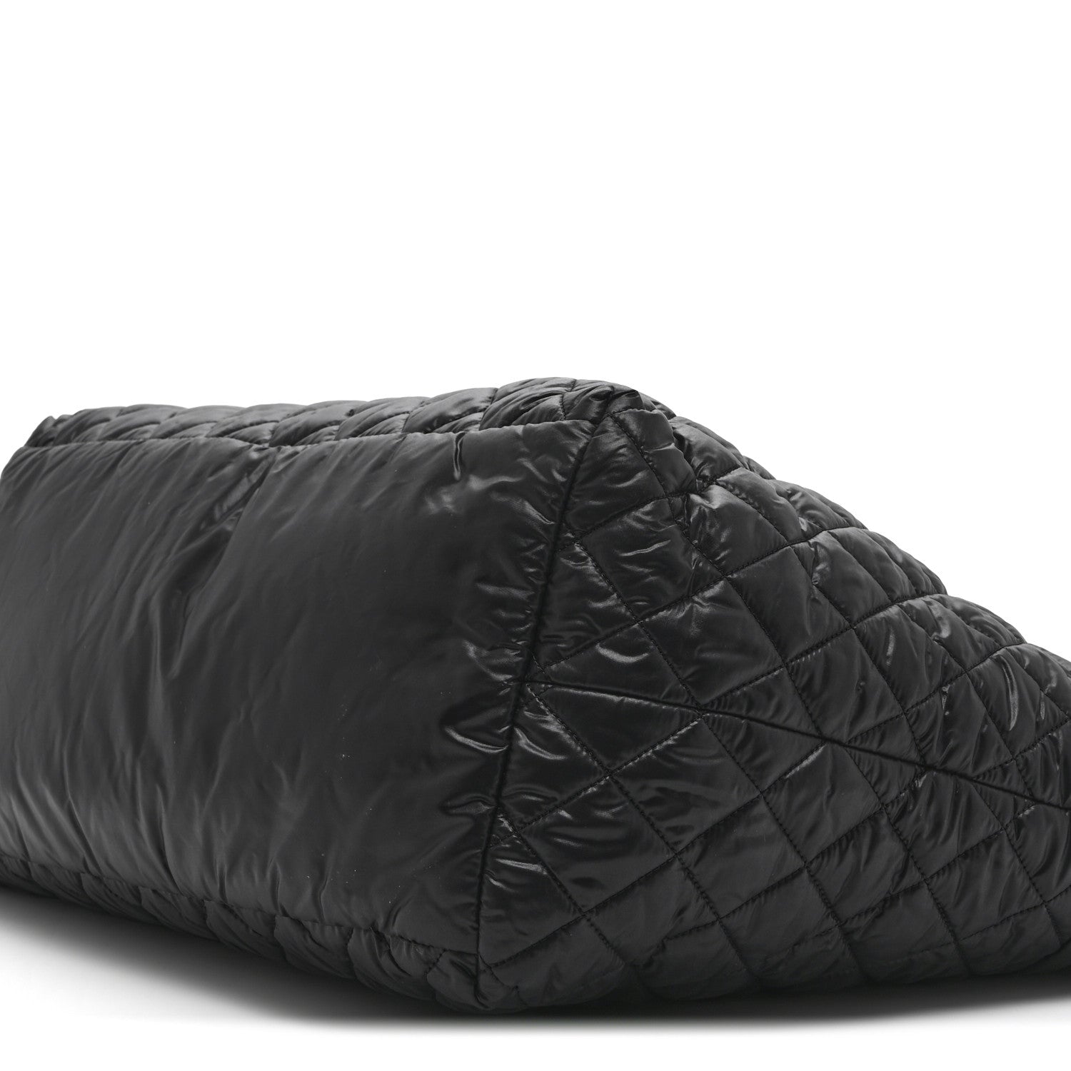 Nylon Quilted Large Coco Cocoon Tote Black