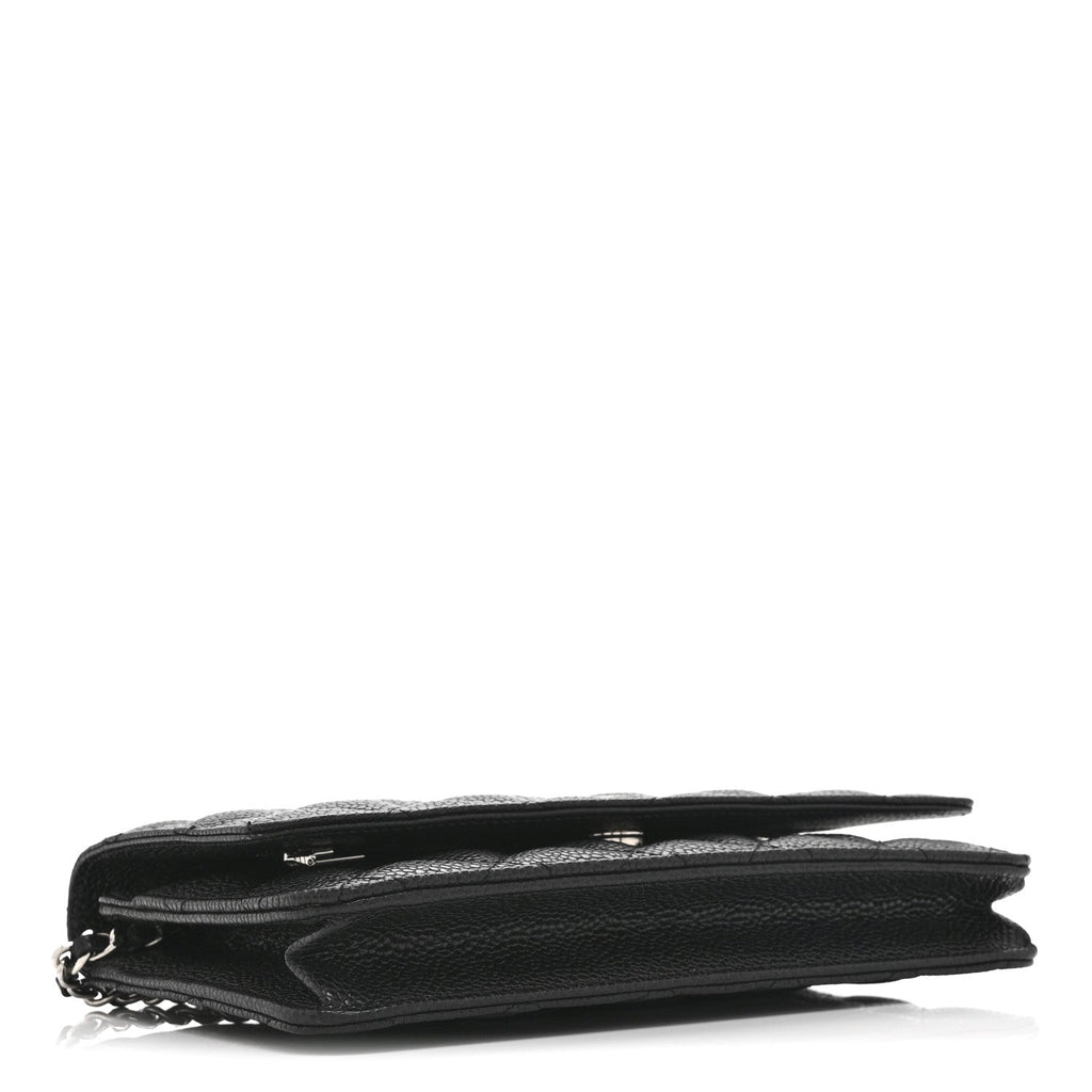Caviar Quilted Wallet on Chain WOC Black