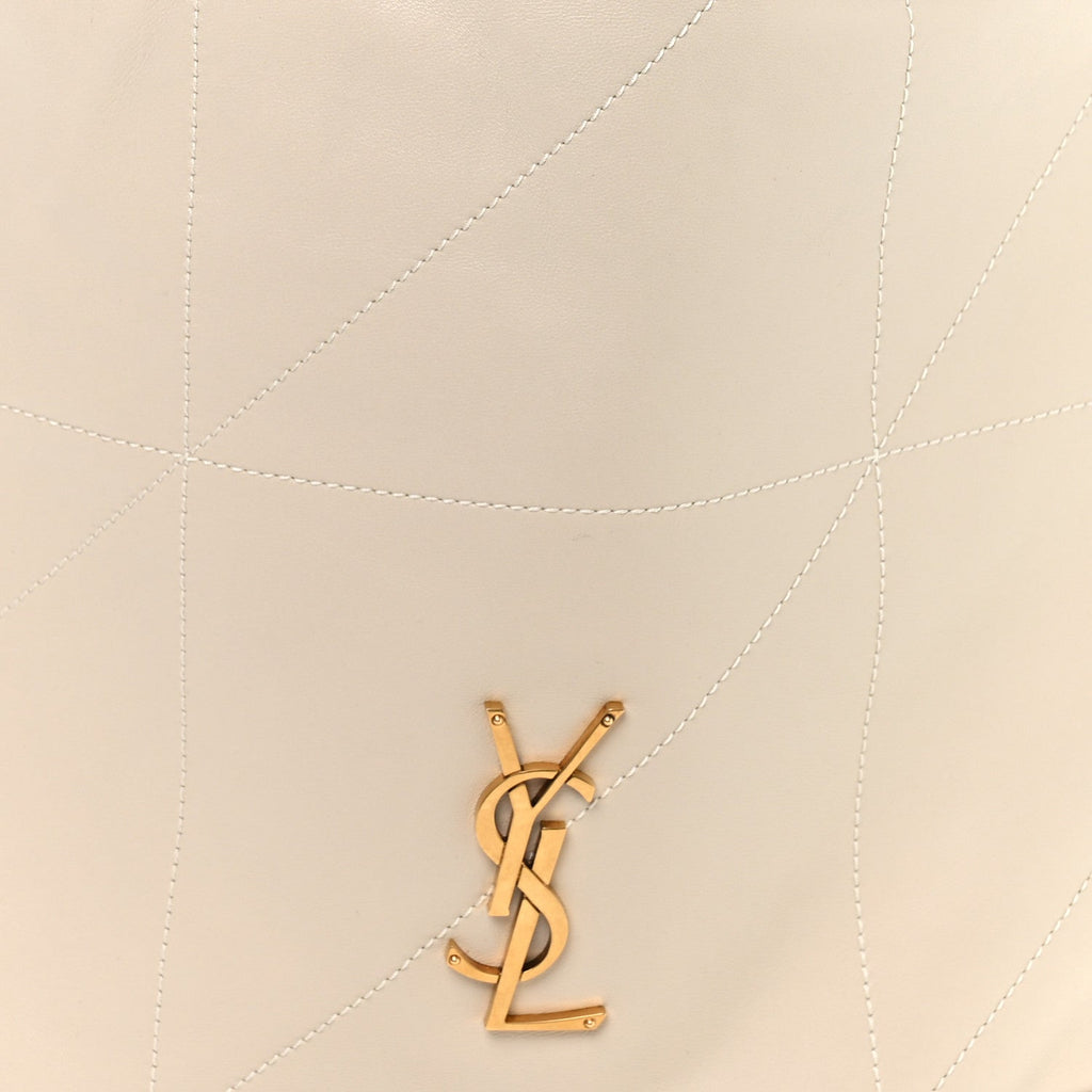 Lambskin Matelasse Monogram Medium Jamie 4.3 Pochon Blanc Vintage
