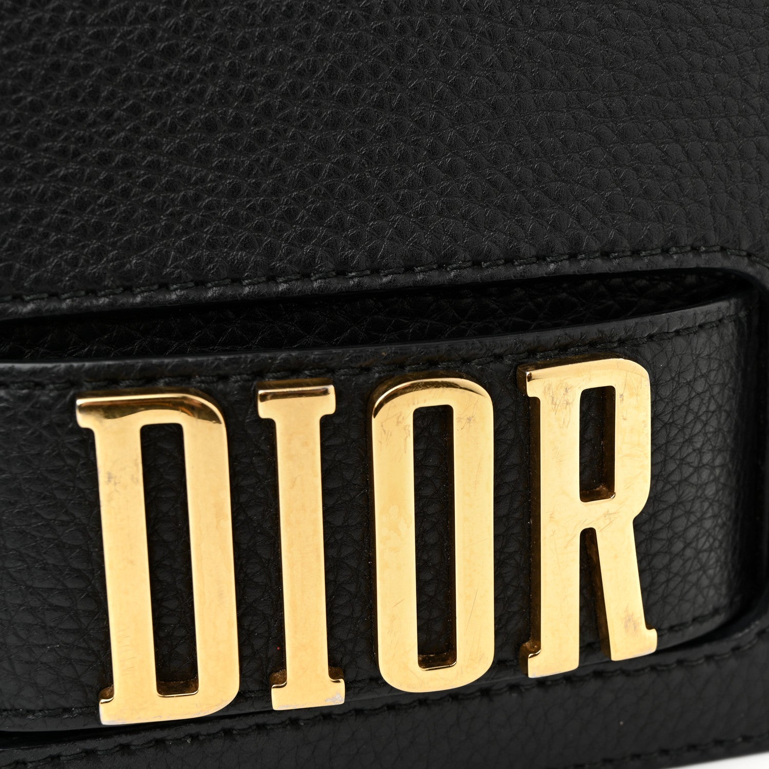 Grained Calfskin Dio(r)evolution Flap Bag Black