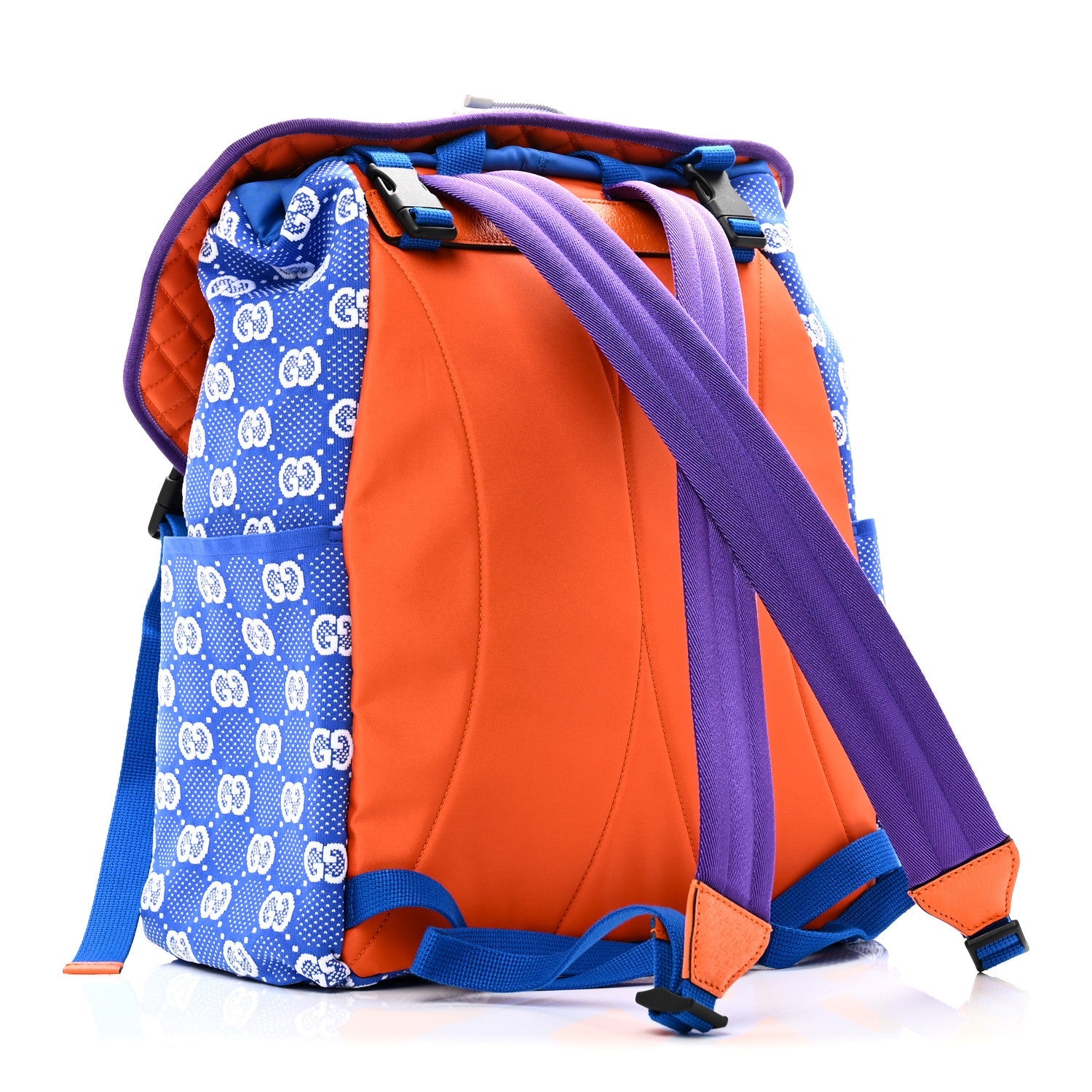 Jersey GG Monogram All Over Pan Sport Double Buckle Backpack  Blue Multicolor