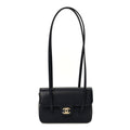 Shiny Caviar Mini Preppy Coco Shoulder Bag Dark Blue
