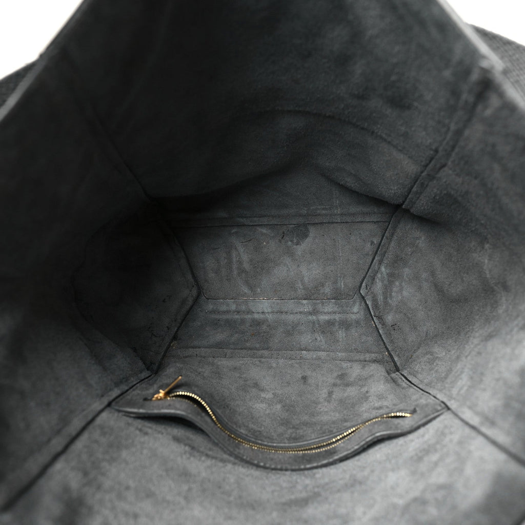 Soft Grained Calfskin Sangle Bucket Bag Grey