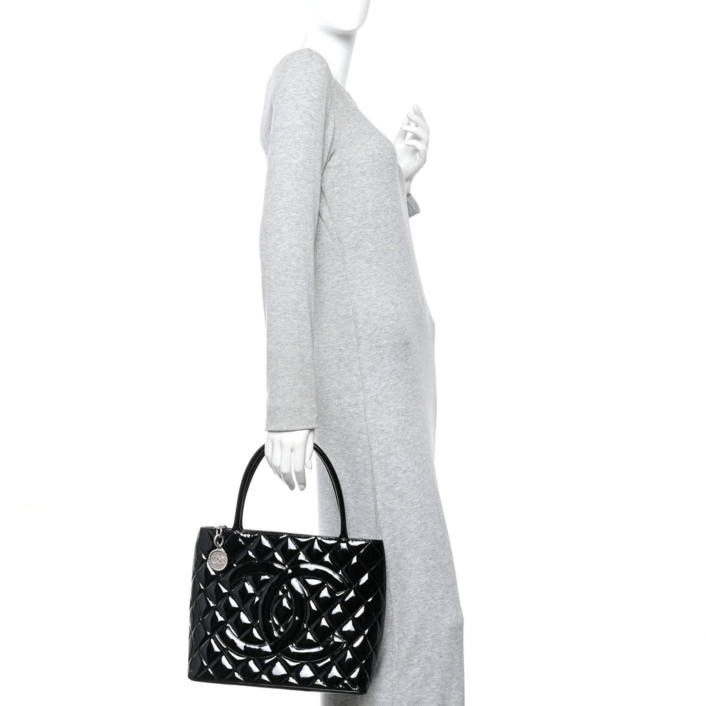 Patent Medallion Tote Black