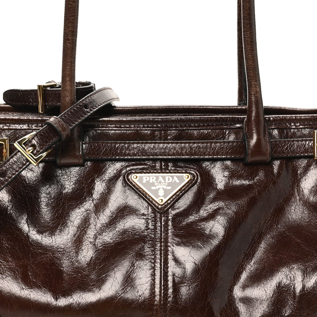 Shiny Nappa Medium Bonnie Shoulder Bag Moro