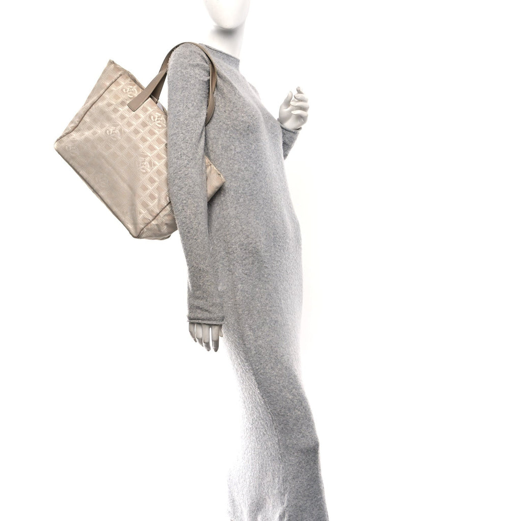 Nylon Medium Travel Tote Beige