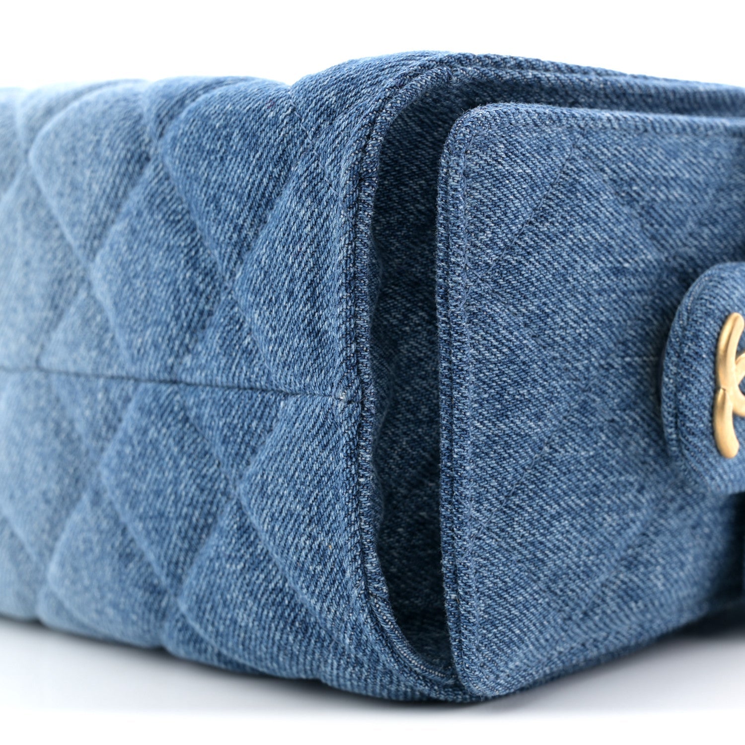 Washed Denim Quilted Mini Chanel 25 Handbag Blue
