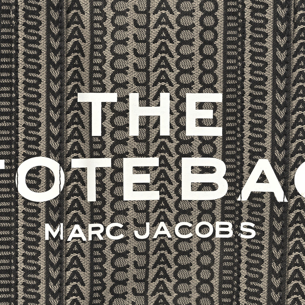 Cotton Jacquard Monogram Medium The Traveler Tote Bag Beige Multicolor