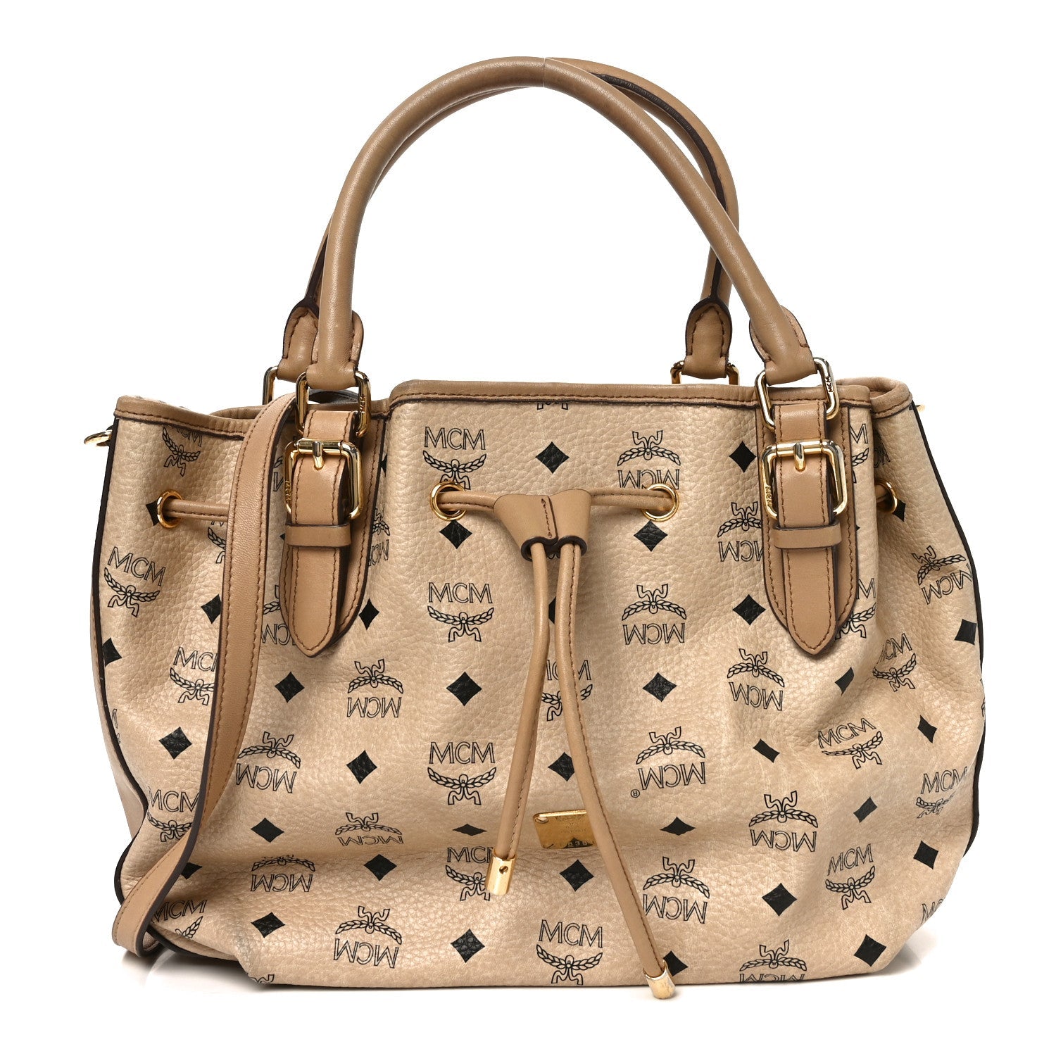 Visetos Medium Drawstring Shopper Beige
