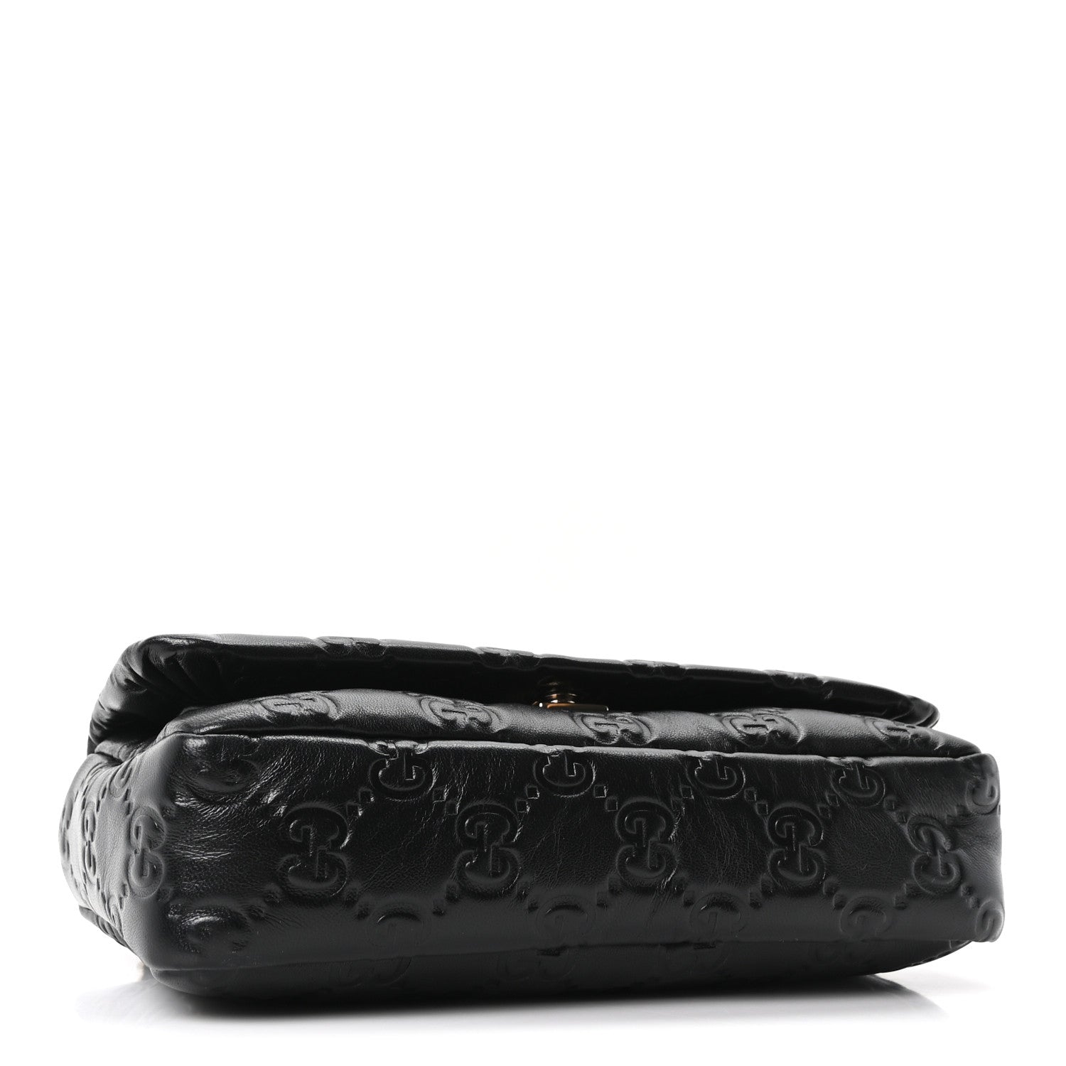 Lambskin Embossed Mini GG Milano Top Handle Shoulder Bag Black