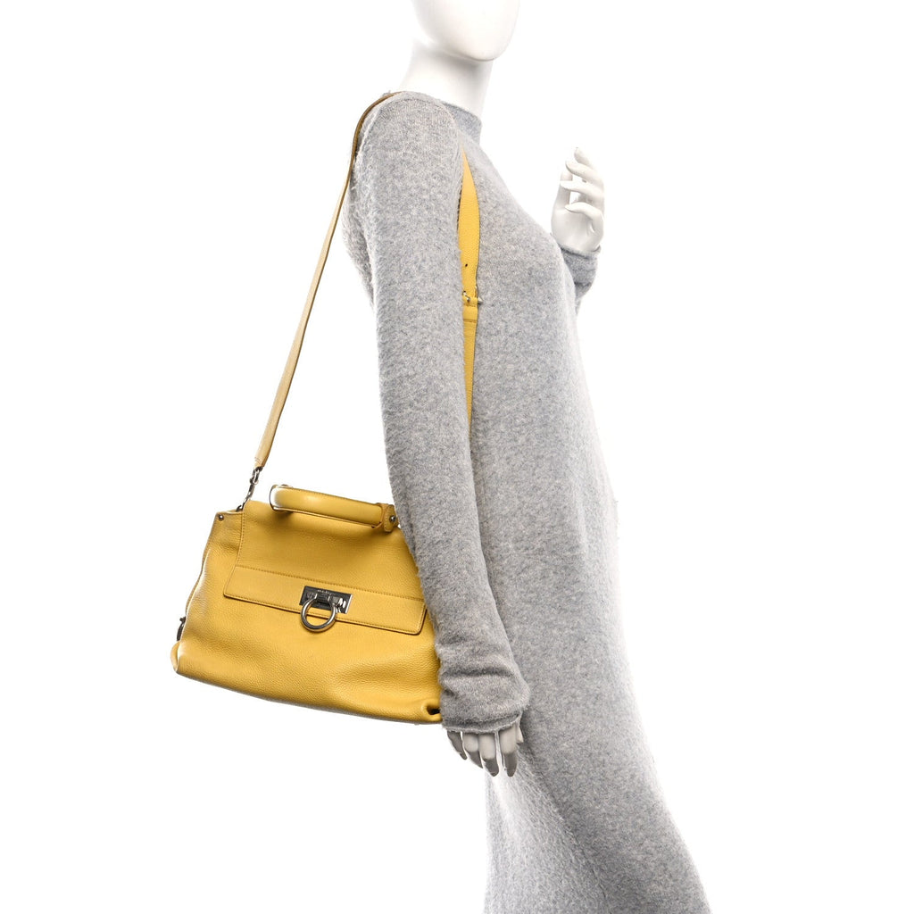 Calfskin Sofia Gancini Satchel Yellow