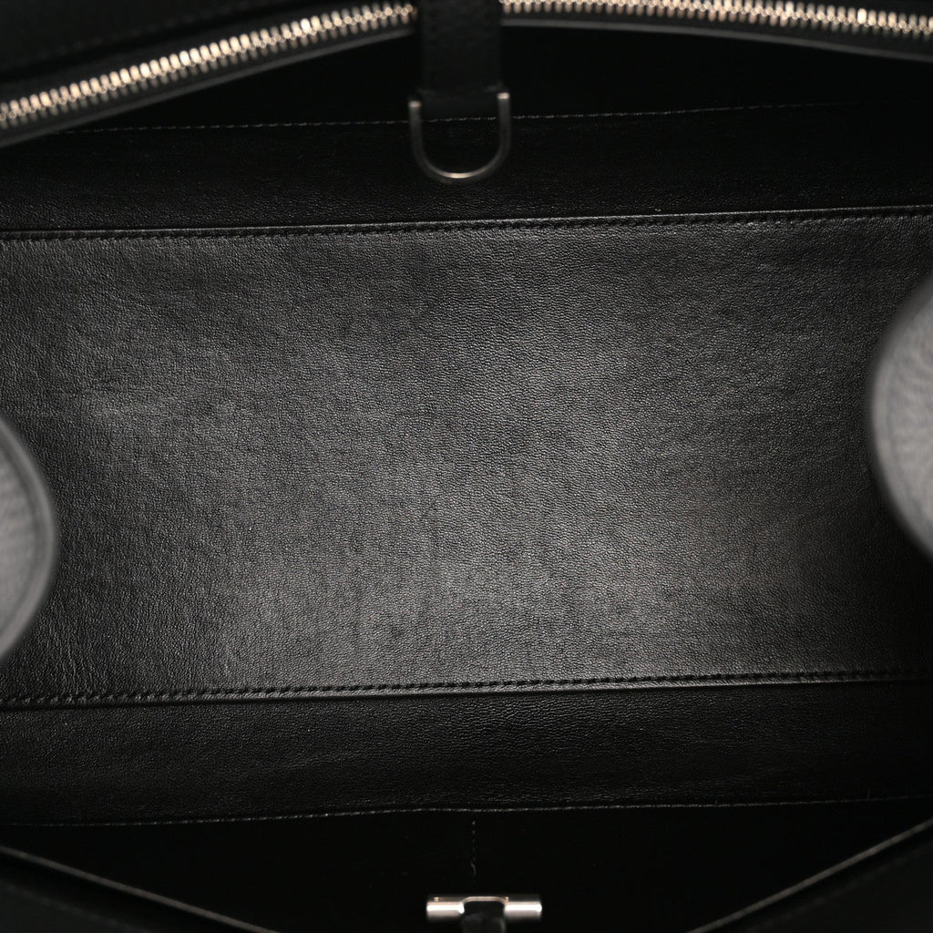 Matte Grained Calfskin Margaux Shoulder 12 Black