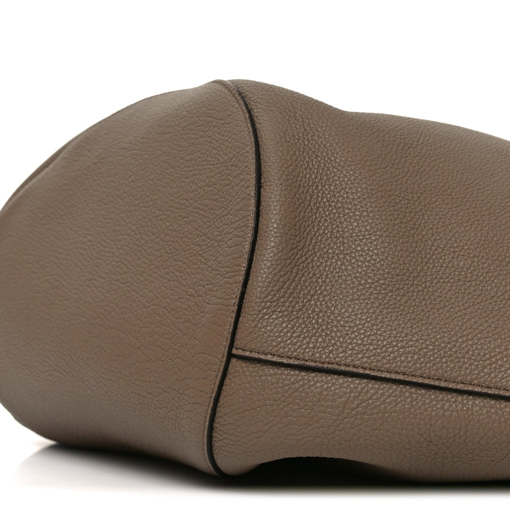 Pebbled Sport Calfskin Medium Lotus Tote Mokka