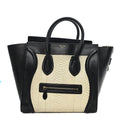 Calfskin Snakeskin Mini Luggage Black White