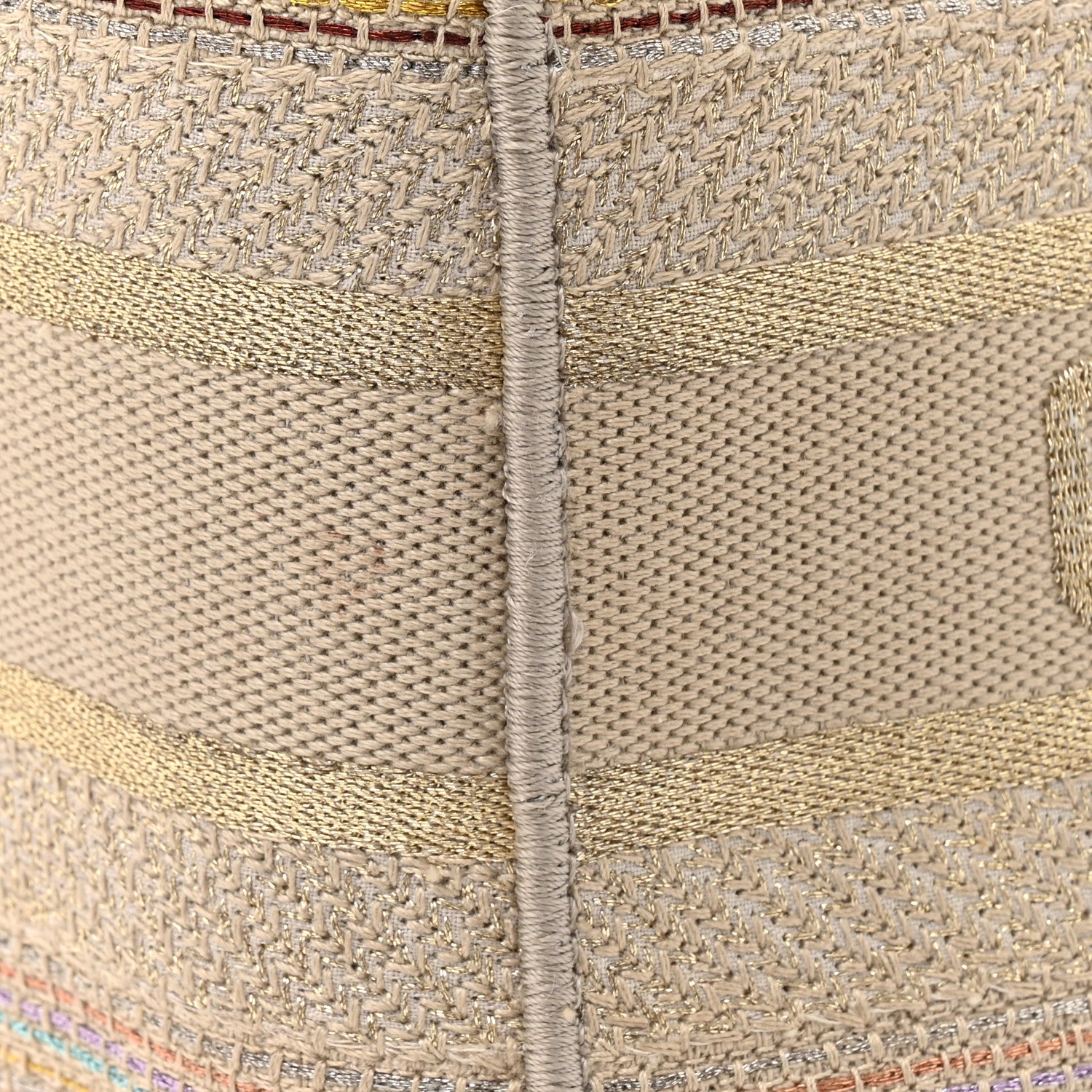 Canvas Embroidered Medium Lady D-Lite Beige Multicolor