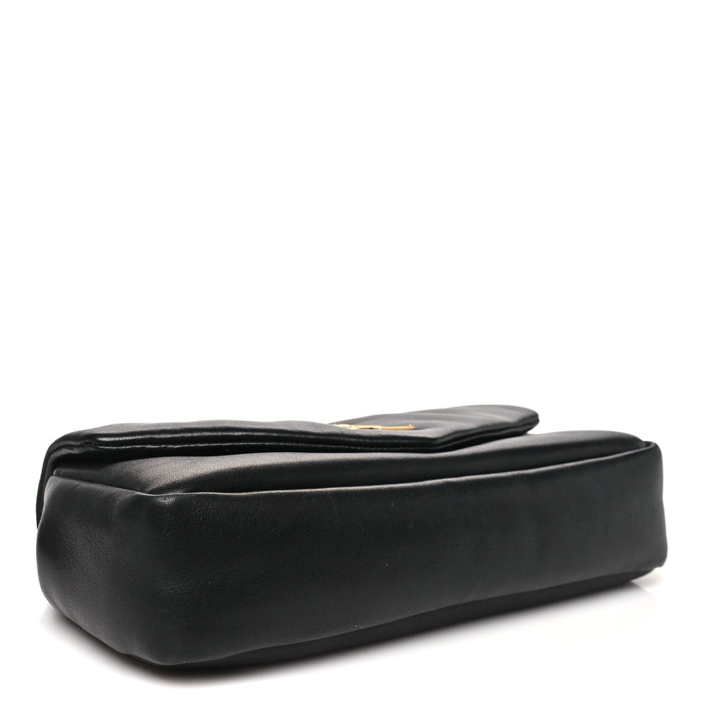Plunged Lambskin Calypso Black