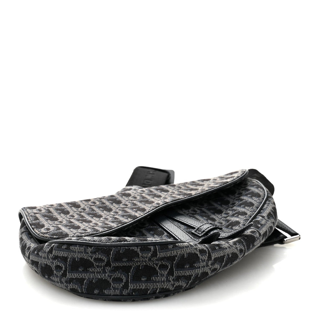 Oblique Mens Saddle Bag Black Blue
