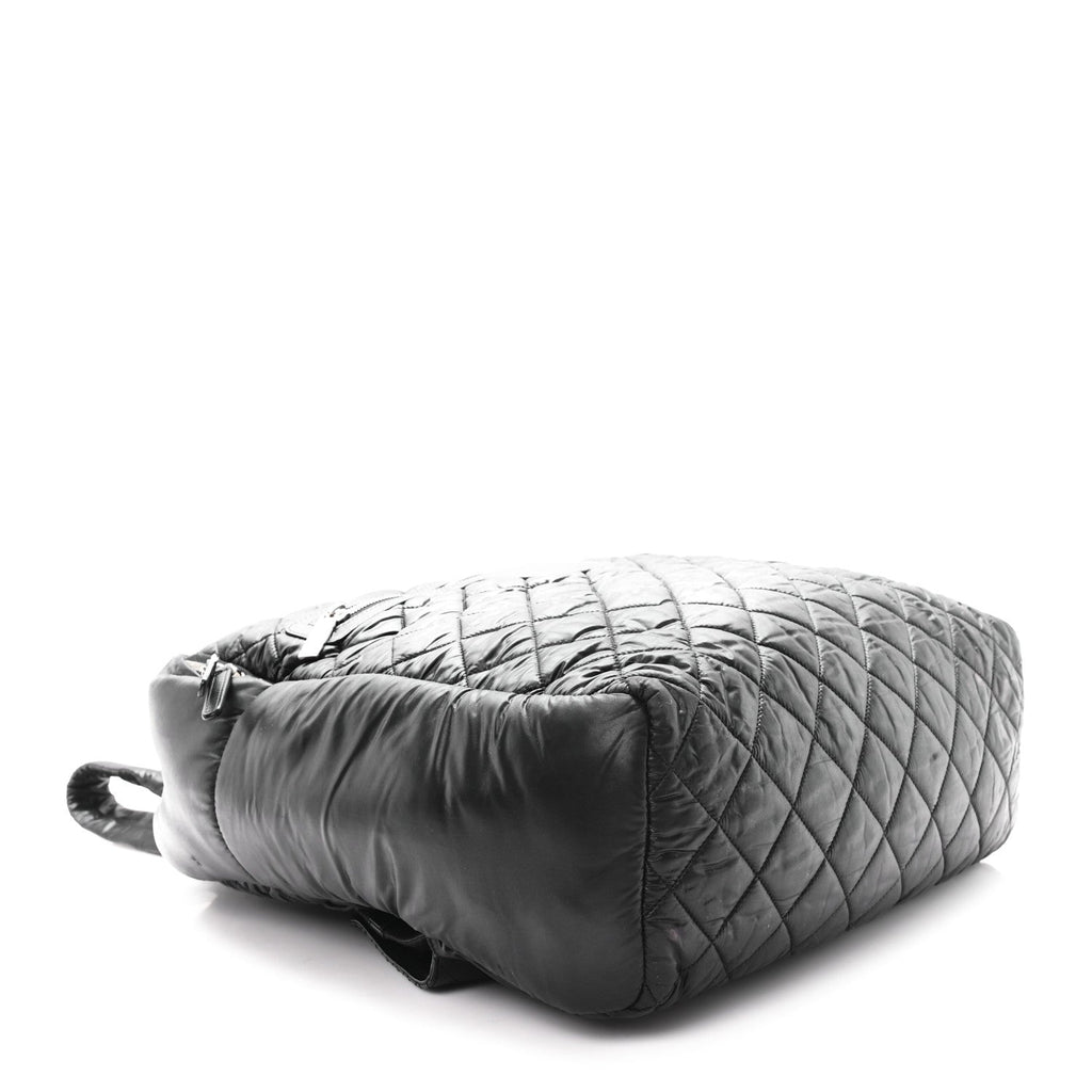 Nylon Quilted Coco Cocoon Backpack Black