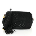 Pebbled Calfskin Small Soho Disco Bag Black