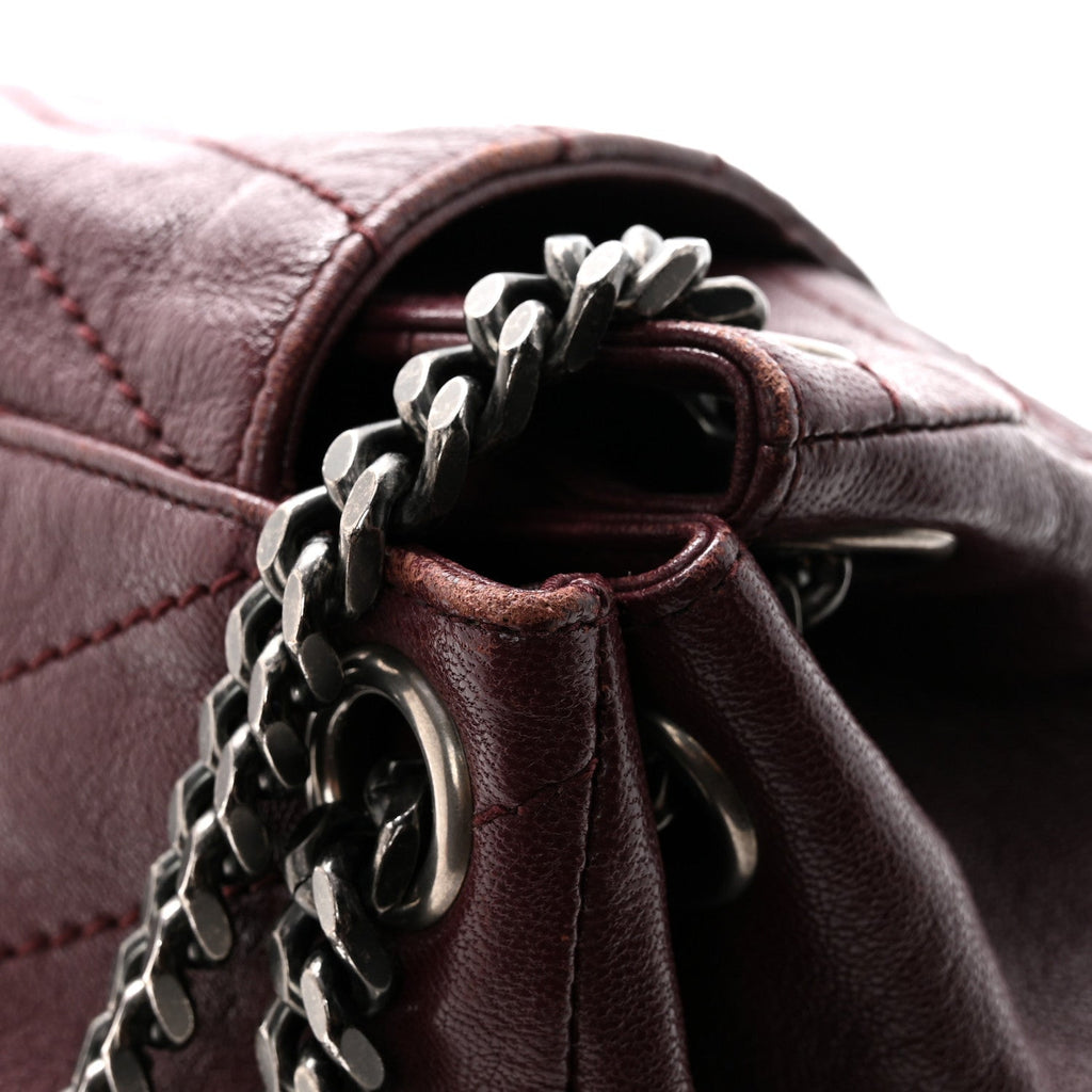 Vintage Lambskin Chevron Monogram Medium Nolita  Amaranto