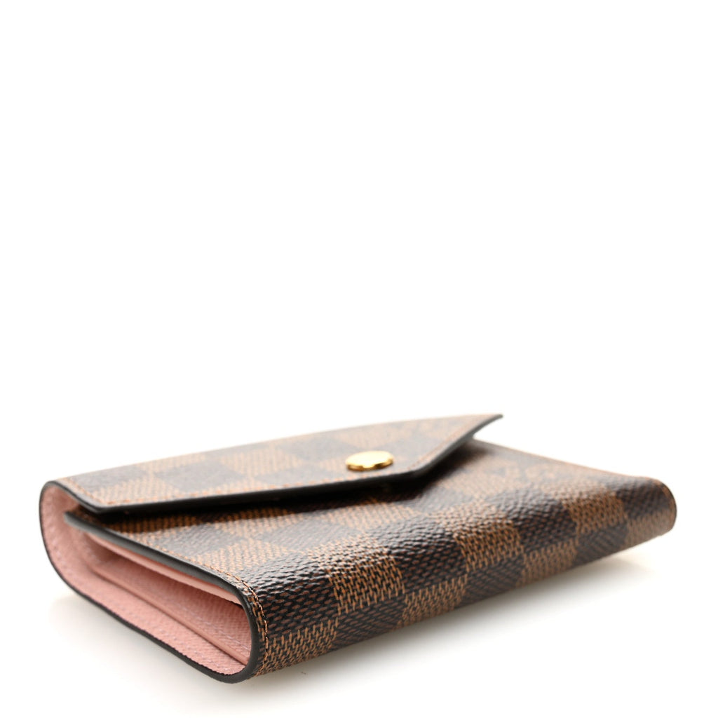 Damier Ebene Victorine Wallet Rose Ballerine