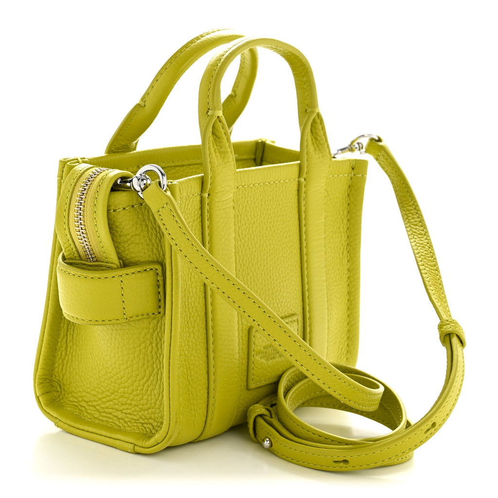 Grained Calfskin Micro The Tote Bag Citronelle