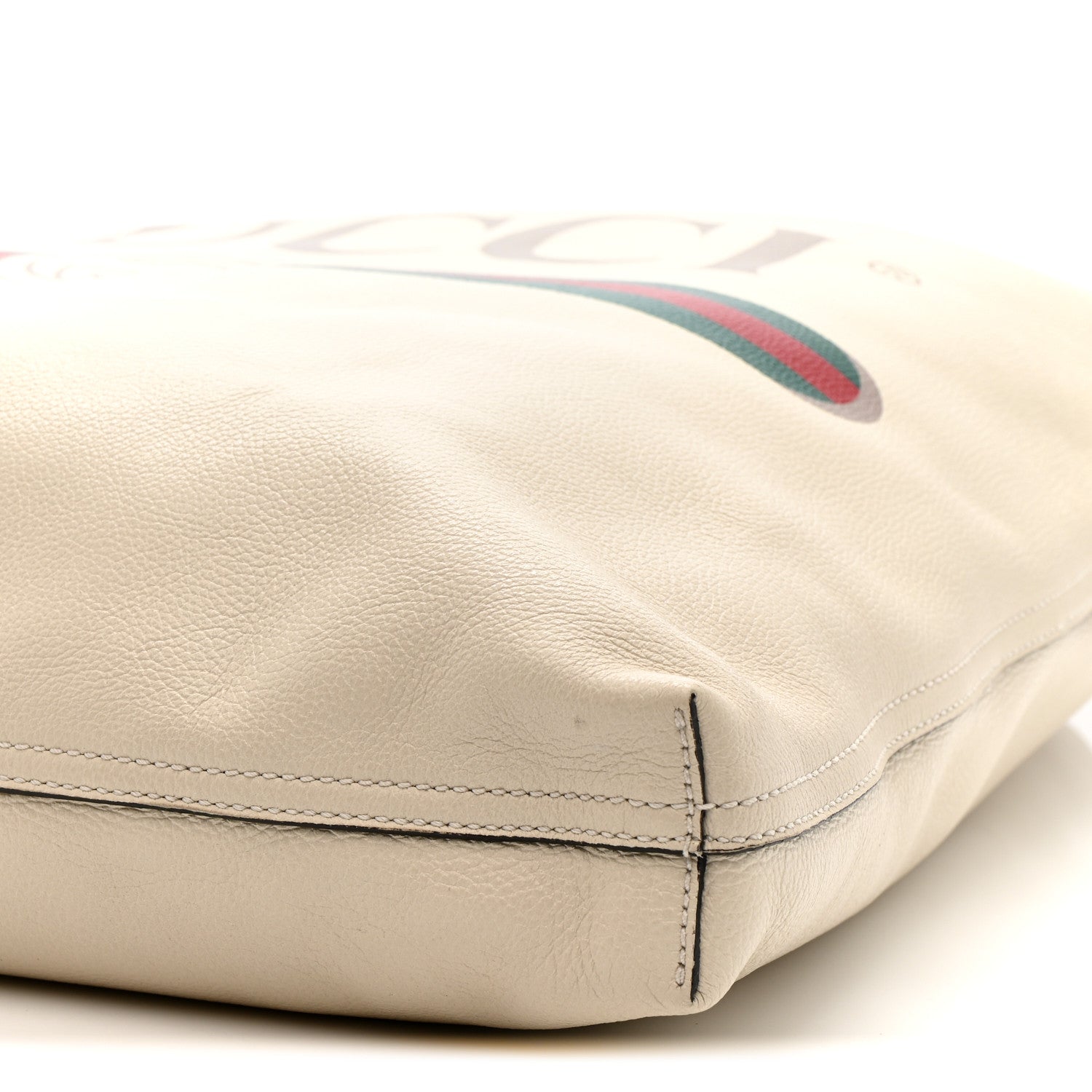 Calfskin Mens Logo Tote White