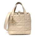 Calfskin Macrocannage Small Toujours Vertical Tote Powder Beige