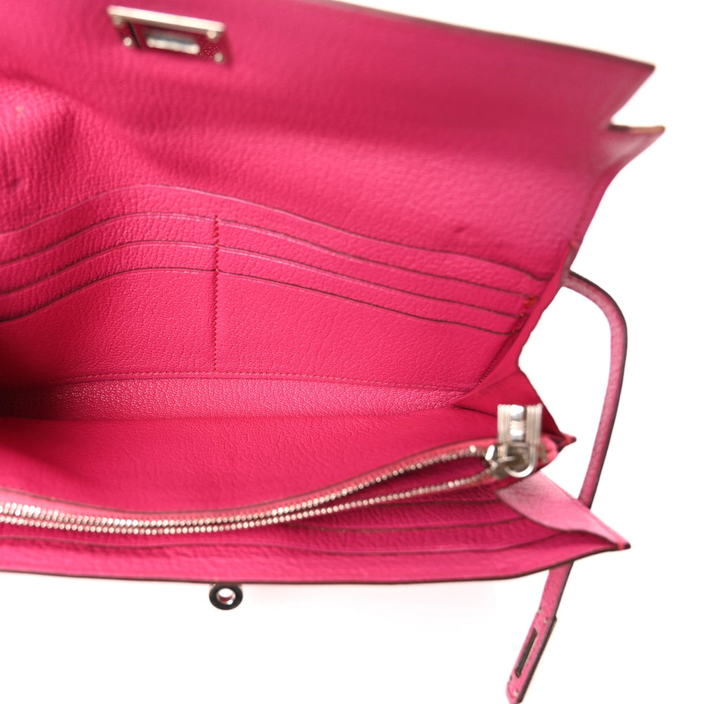 Chevre Mysore Kelly Longue Wallet Rose Shocking