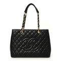 Caviar Quilted Grand Shopping Tote GST Black