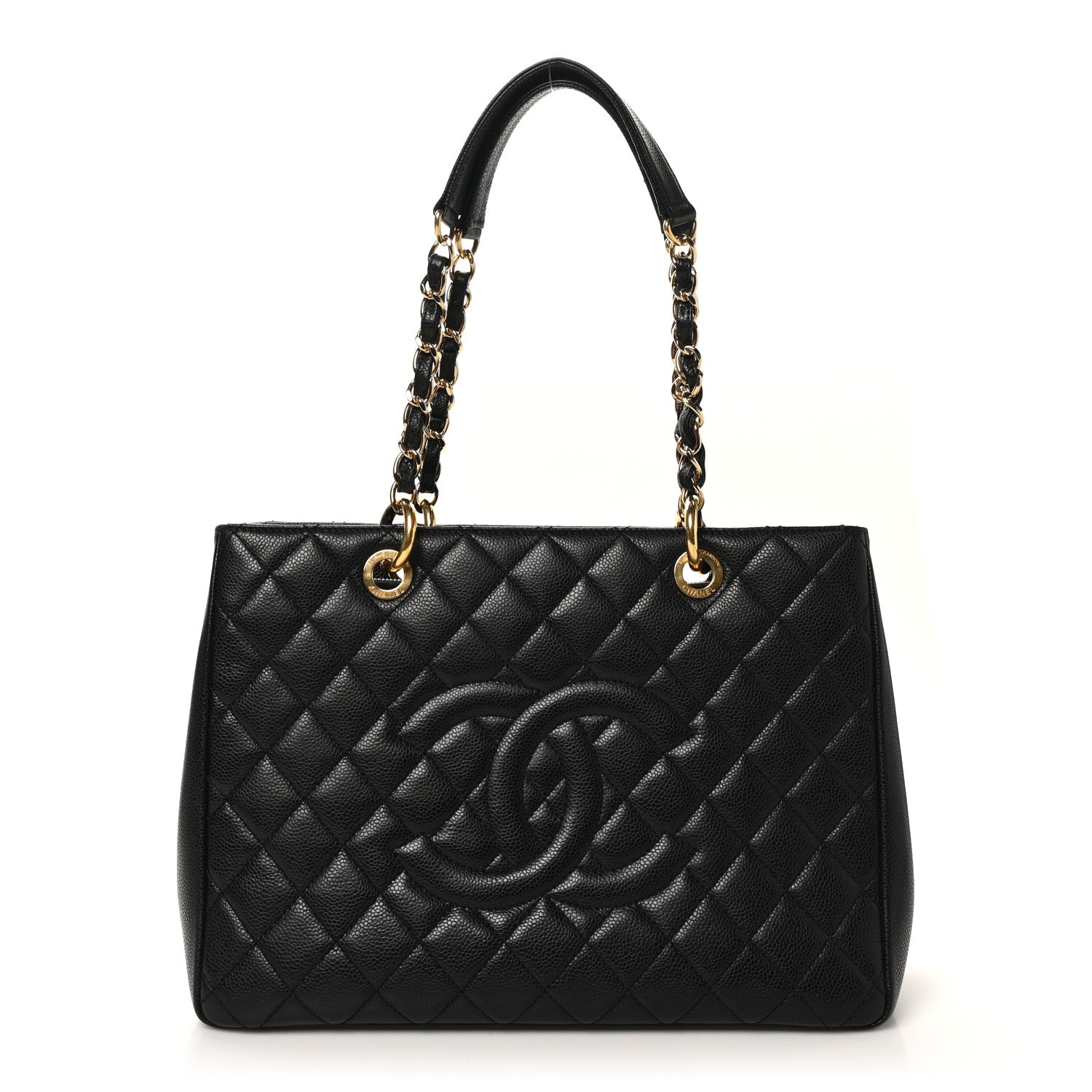 Caviar Quilted Grand Shopping Tote GST Black