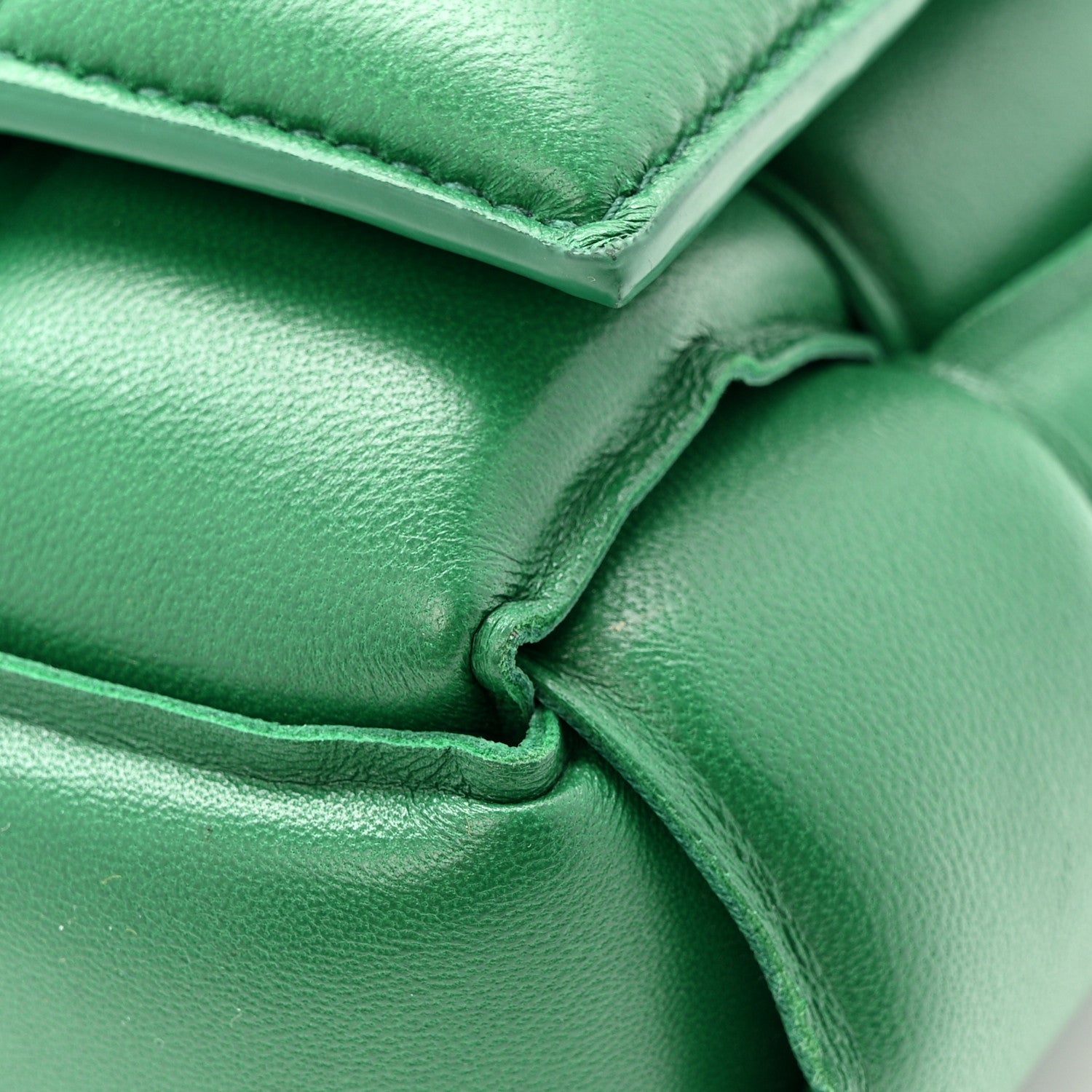 Lambskin Maxi Intreccio Padded Chain Cassette Crossbody Bag Racing Green