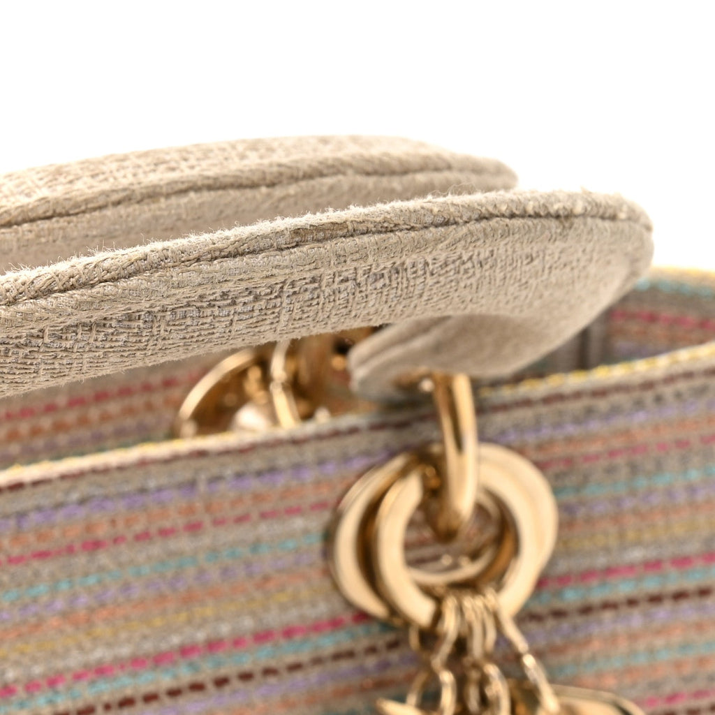 Canvas Embroidered Medium Lady D-Lite Beige Multicolor
