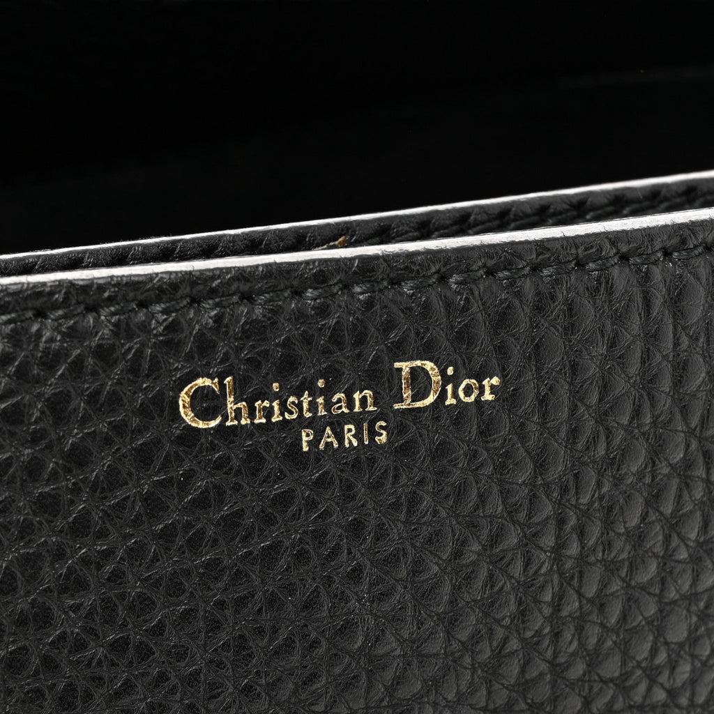 Grained Calfskin Dio(r)evolution Flap Bag Black