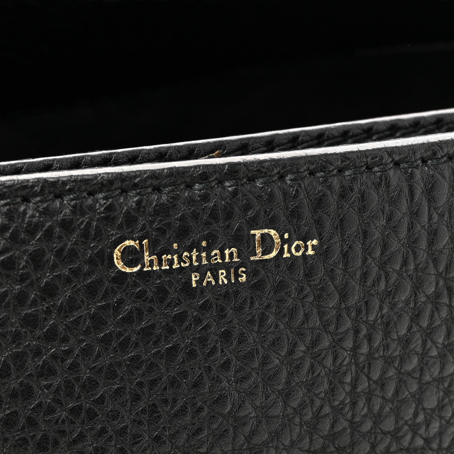 Grained Calfskin Dio(r)evolution Flap Bag Black