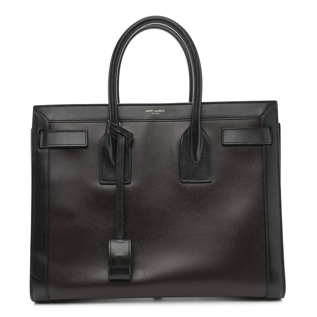 Calfskin Bi-Color Small Sac De Jour Burgundy Black