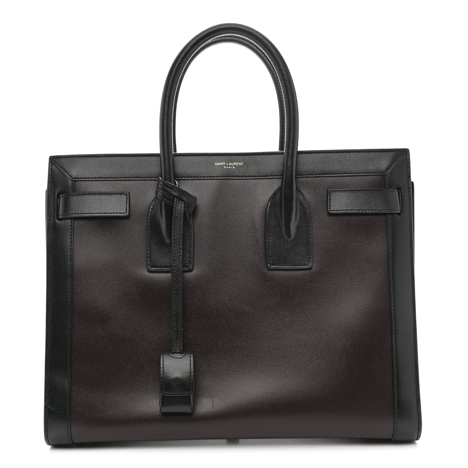 Calfskin Bi-Color Small Sac De Jour Burgundy Black
