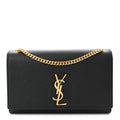 Grain De Poudre Medium Classic Monogram Kate Satchel Black