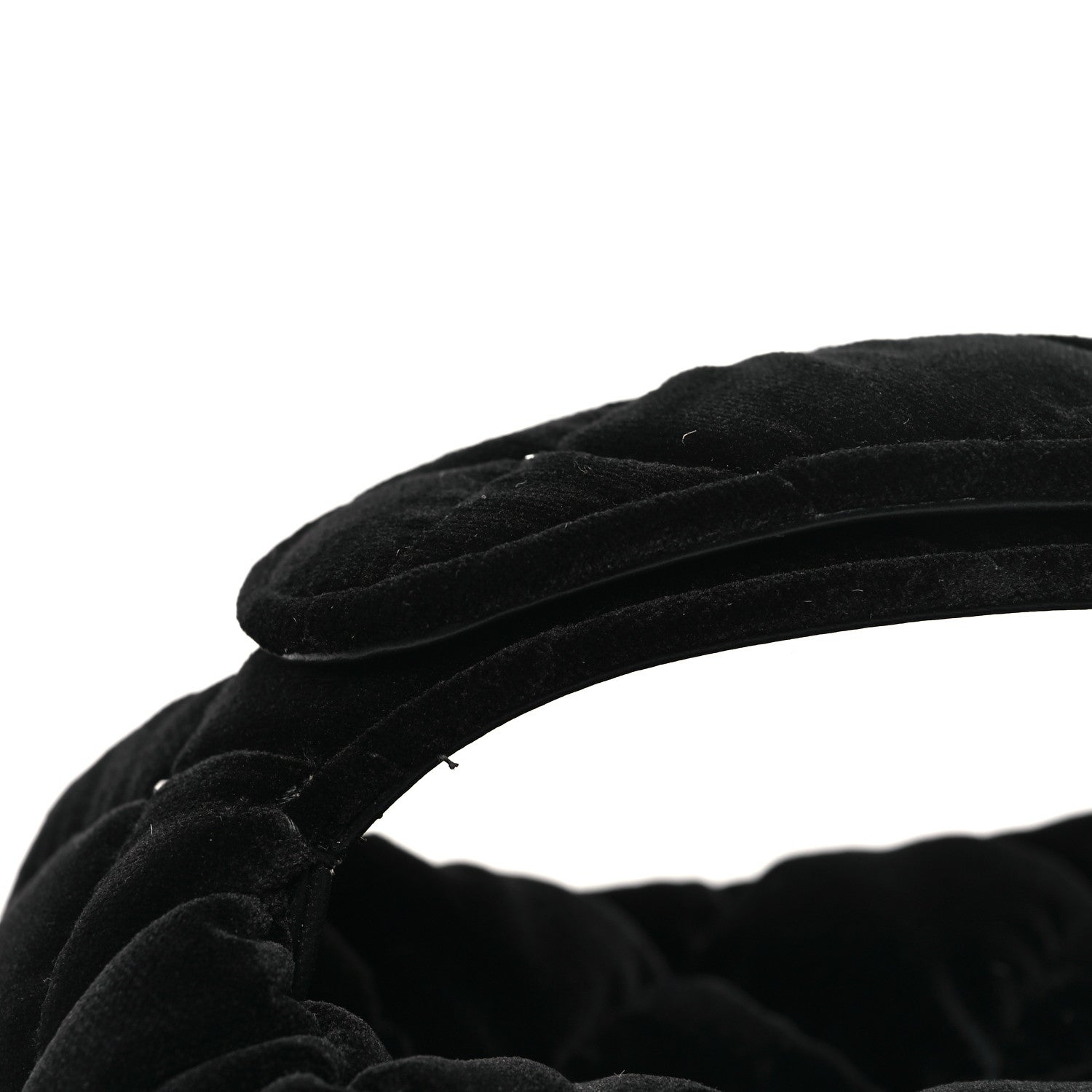 Velvet Diamanté Quilted Pocket Pouch Hobo Black