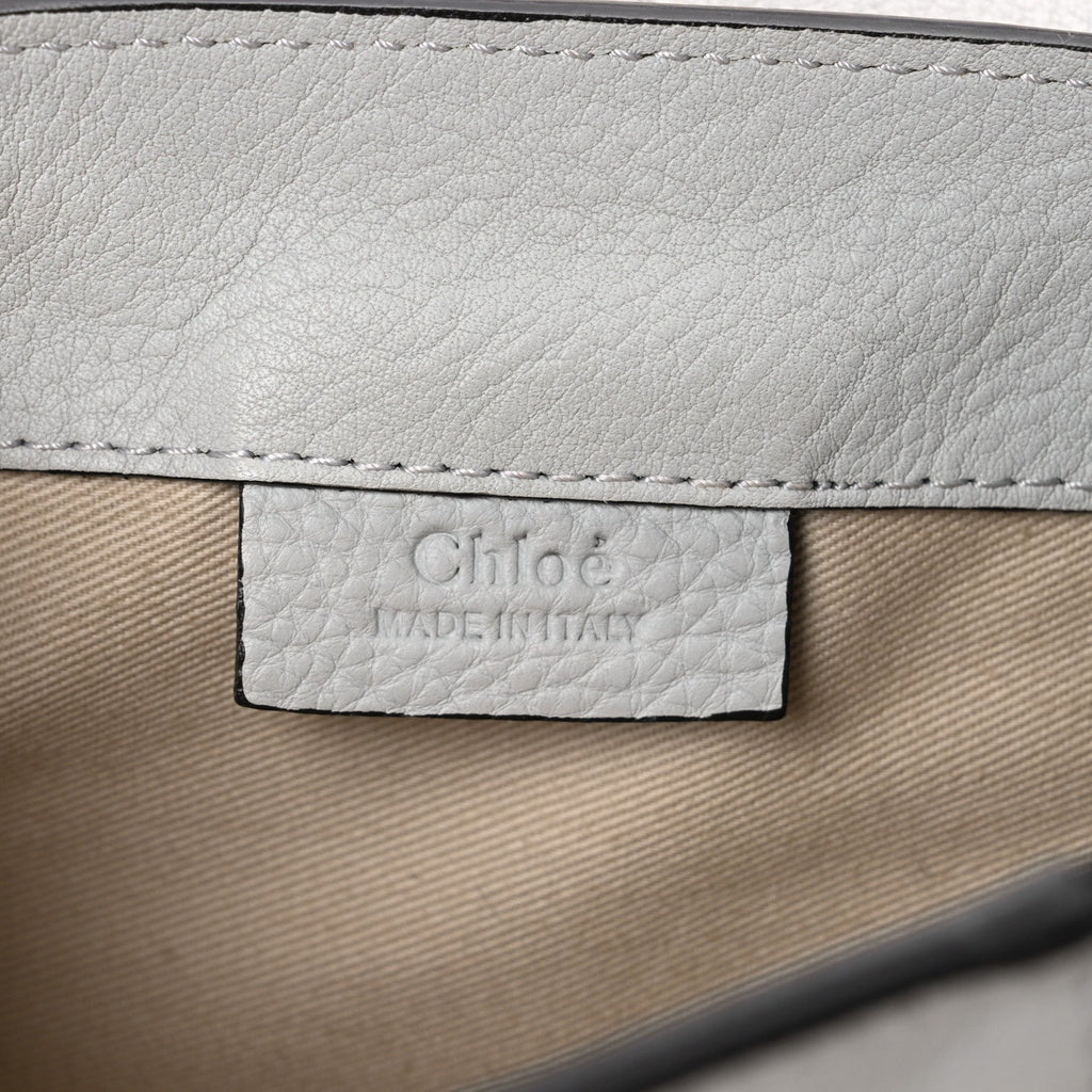 Suede Calfskin Mini Faye Backpack Silver Blue