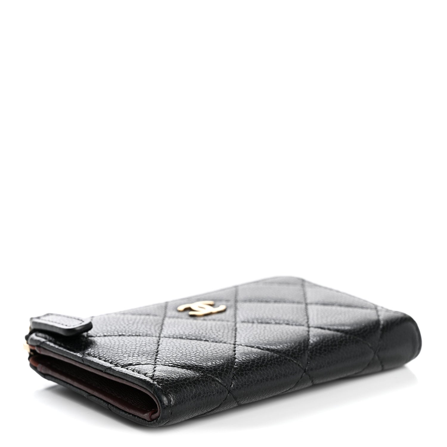 Caviar Quilted Zipped Key Holder Case Black