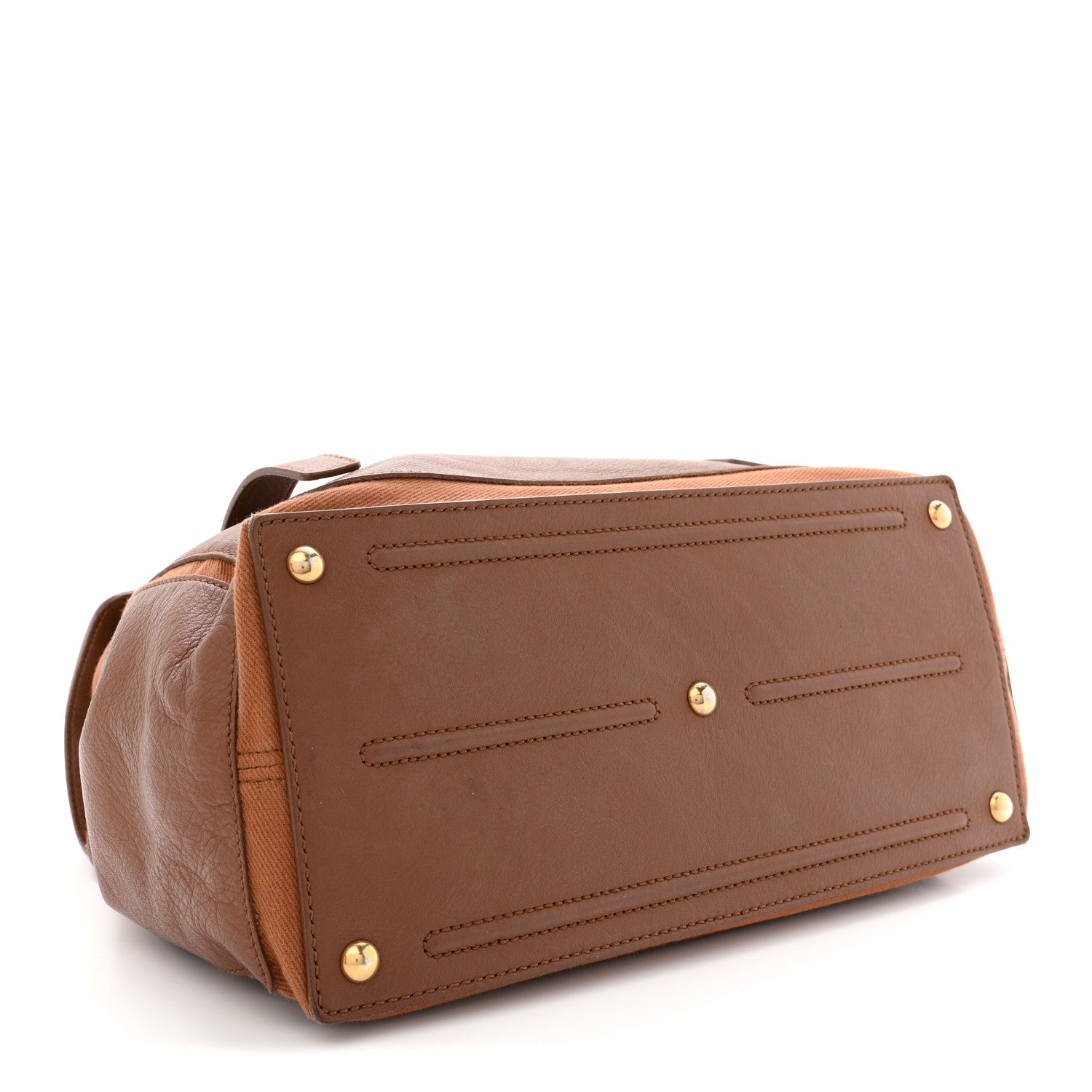 Calfskin Canvas Medium Muse Two Brown