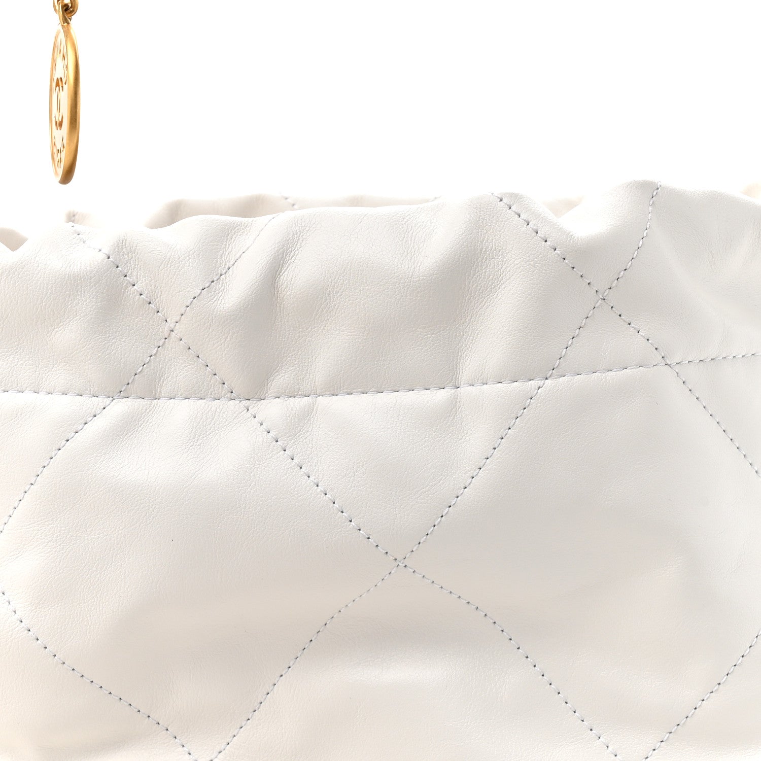 Shiny Calfskin Quilted Small Chanel 22 White
