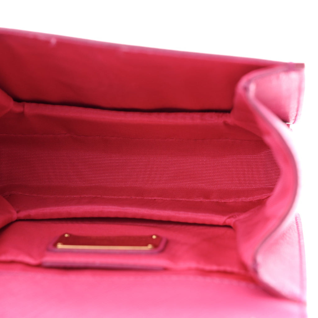 Hammered Calfskin Mini Vara Bow Crossbody Bag Agata Rosa