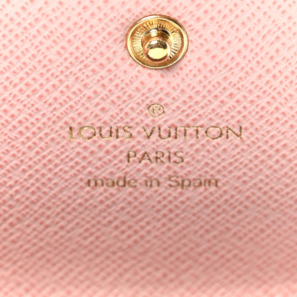 Damier Ebene Rosalie Coin Purse Rose Ballerine