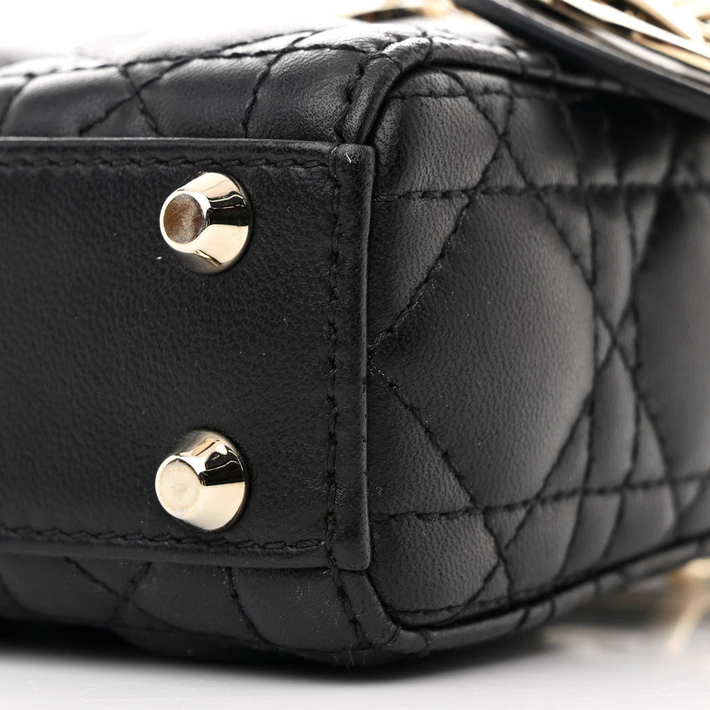 Lambskin Cannage Micro Lady Dior Black