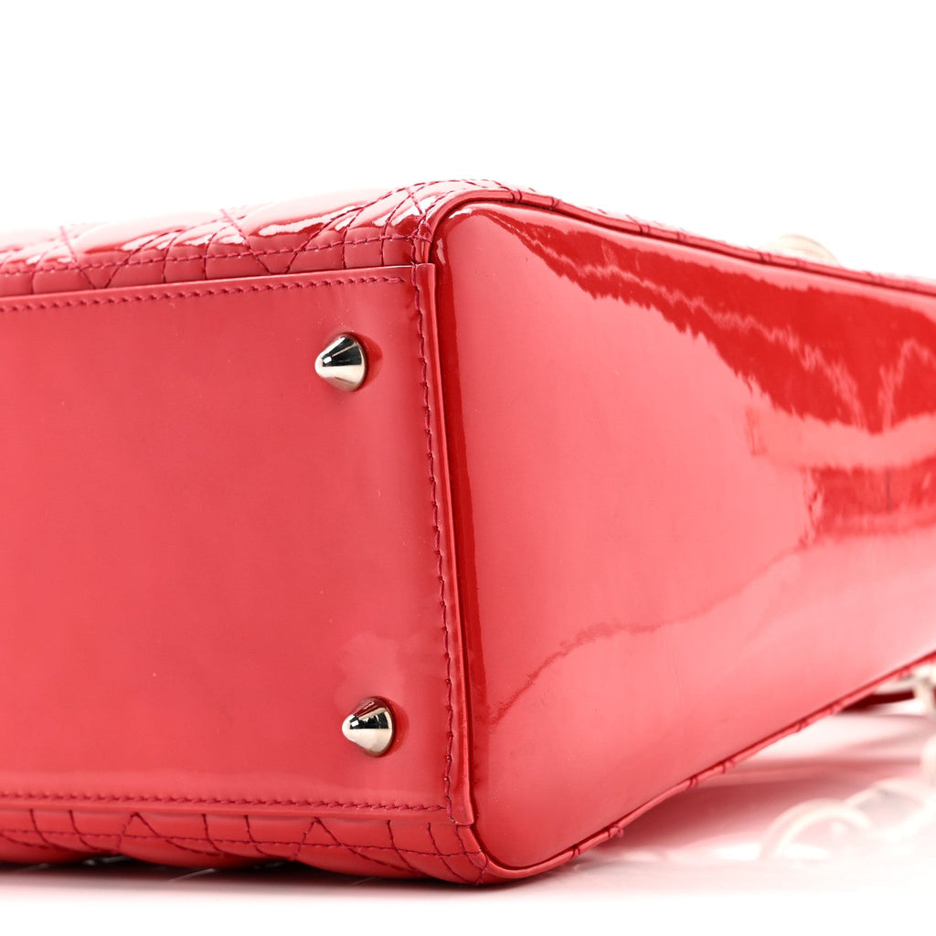 Patent Cannage Medium Lady Dior Fuchsia